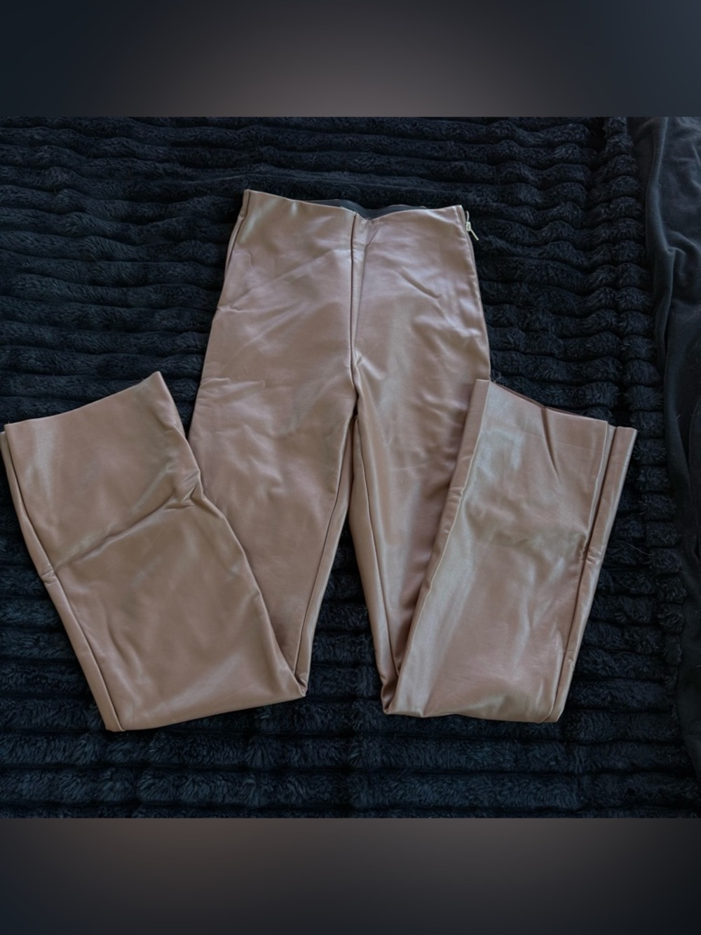 Forever 21 Straight Leg Faux Leather Pants in Taupe Brown